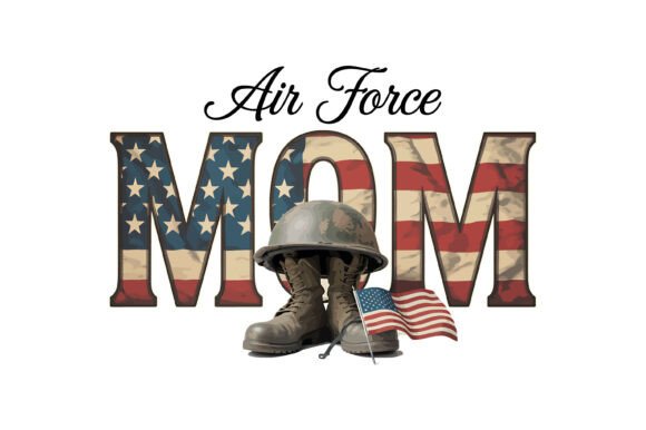 Air Force Mom Patriotic Boots Design: A Graphics Gem for T-Shirt Designs