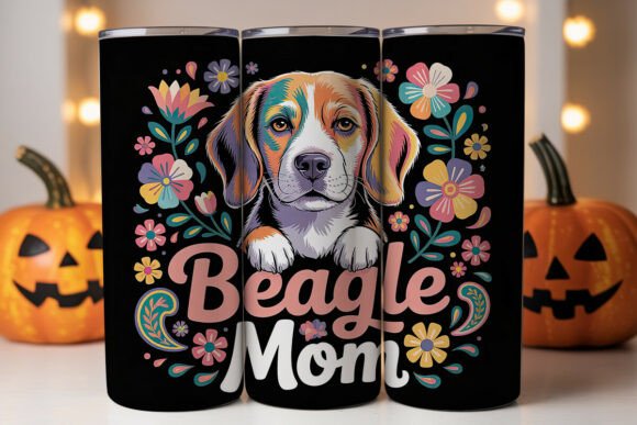 Beagle Mom 20oz Tumbler Wrap: A Graphic Design Asset with Heart