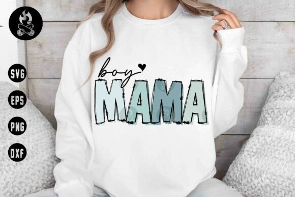 Blue Boy Mama SVG PNG Sublimation for T-Shirt Designs and Graphics