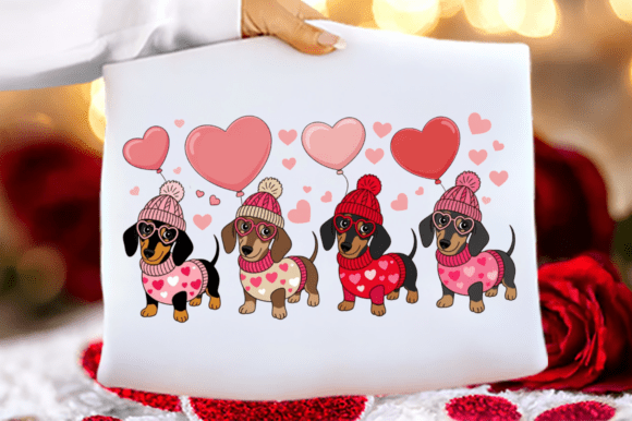 Dachshund Valentine PNG for Local Business Branding and Packaging