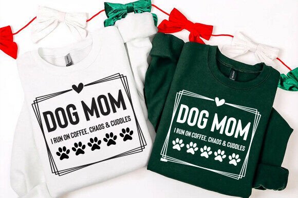 Dog Mom Coffee Chaos Sweatshirt Graphics for T-Shirt Designs