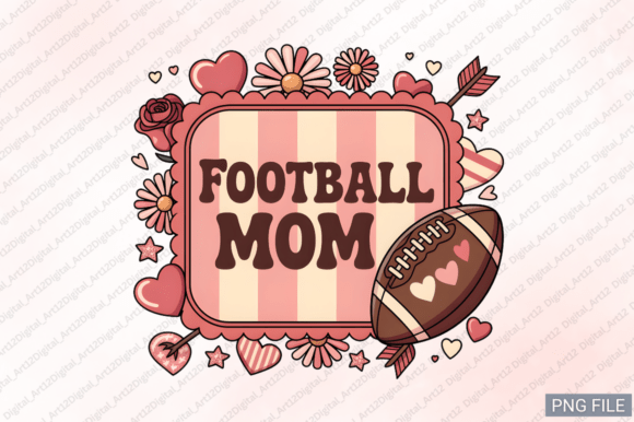 Football Mom Love Frame Valentine PNG: A Versatile Illustration for Content Creators