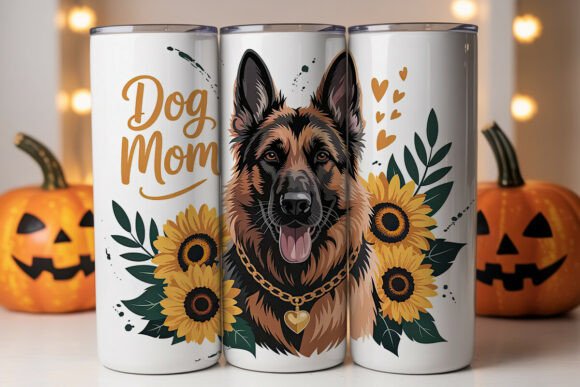 German Shepherd Dog Mom Tumbler Graphics for Local Business Branding