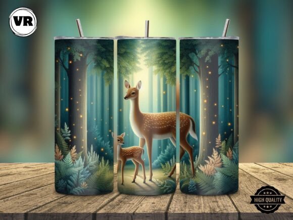 Mom Baby Deer Tumbler Wrap 20oz PNG Graphic Review
