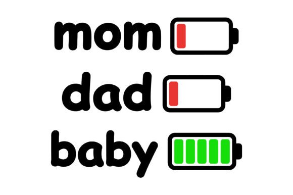 Mom Dad Baby Battery Status: A Versatile Graphic for T-Shirt Designs
