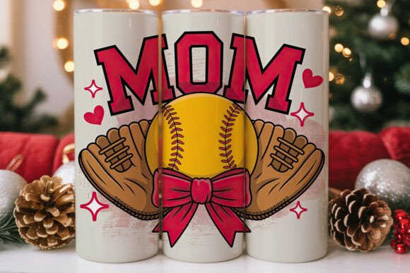 MOM Softball Glove 20oz Tumbler Wrap: A Versatile Graphic Design Asset for Content Creators