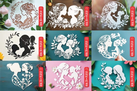 Paper Cut Mother’s Day SVG Bundle for Laser Cutting Projects