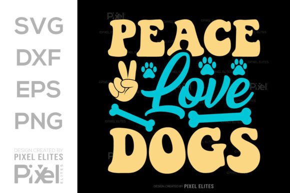 Peace Love Dogs SVG Design: A Vibrant Graphic for T-Shirt and Branding Projects
