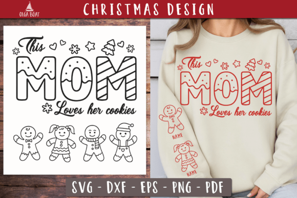 Personalized This Mom Loves Her Cookies Graphics for T-Shirt Designs and Content Publishing