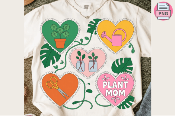 Plant Mom Hearts with Monstera and Propa Graphics and T-Shirt Designs