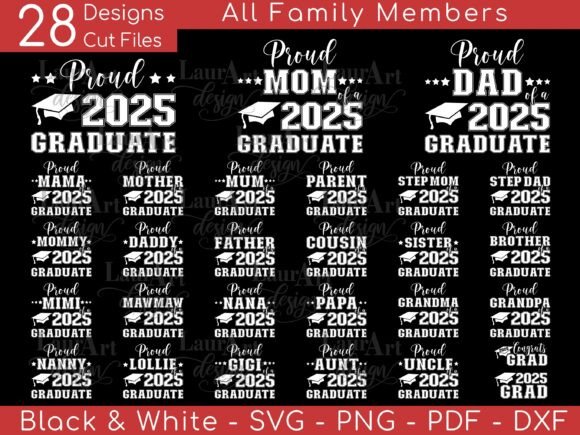 Proud Mama of a 2025 Graduate Proud Mom Graphics and T-Shirt Designs