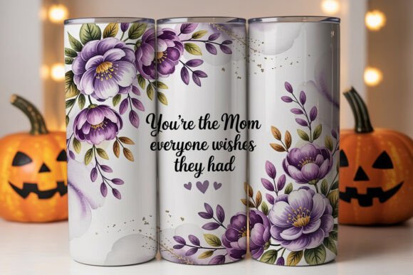 Purple Floral Mom Tumbler Wrap: A Graphic Designer’s Perspective