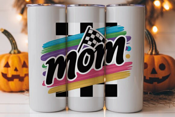 Racing Mom Tumbler Wrap: A Graphic Design Asset for Bold Local Branding