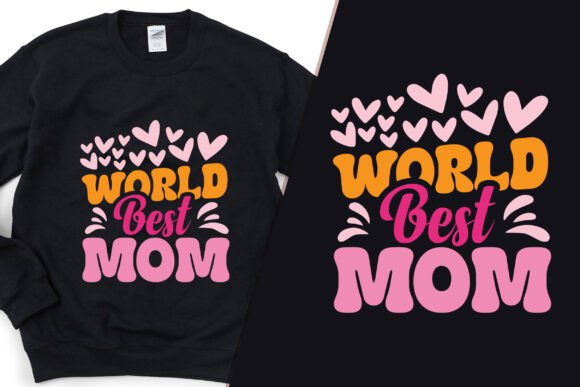 World Best Mom Trendy T-Shirt Design: A Graphic Asset for Handmade Creations