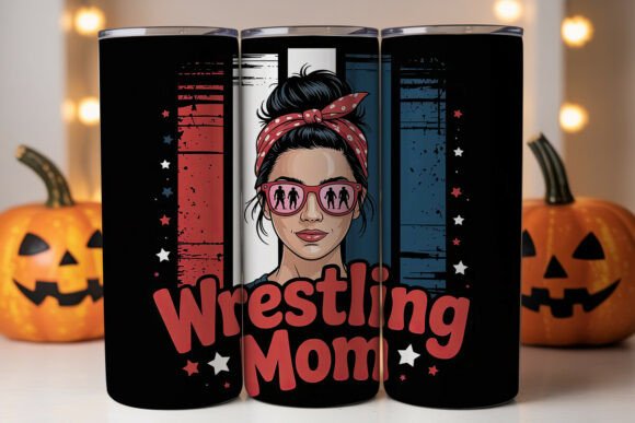 Wrestling Mom Tumbler Wrap Graphics for Commercial Use